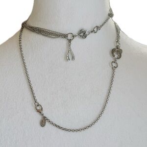 🩶 18” Heart Charm Silver Tone Necklace by Cookie Lee